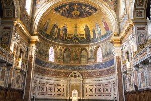 Apse Mosaics and Papal Cathedra: Photo by Flickr User Anthony